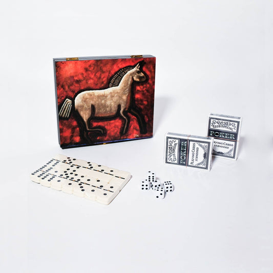 Juego de dominó y cartas "Caballo de playa"