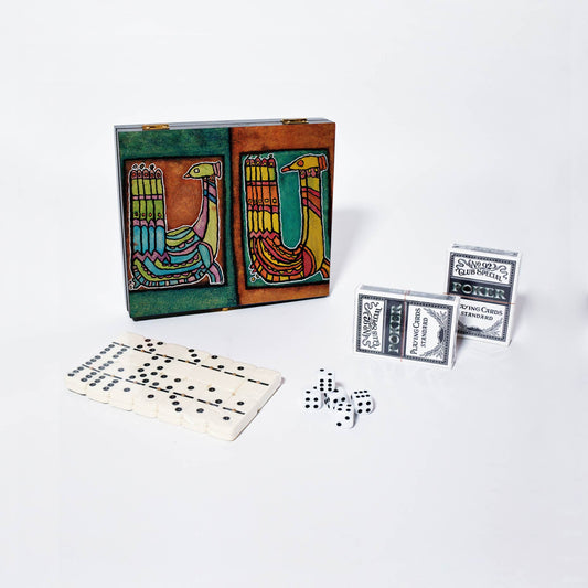 Juego de dominó y cartas "Dos aves"