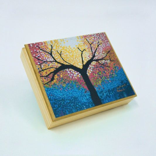 Caja de Madera "Árbol de Colores"