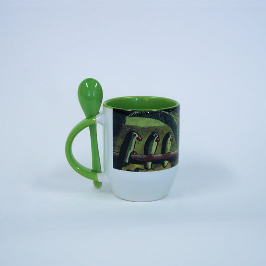 Taza de cerámica "Pericos"