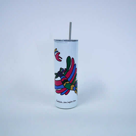Termo con popote "Pájaro Tropical"